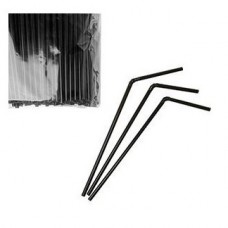 Трубочка PS 5х210 с гофрой Черные (250/10000)