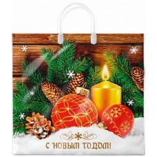 Пакет пласт ручк 37х34+6 (80) НГ Домашнее тепло (10/100) Интер