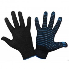 Перчатки х/б ПВХ 5-нитка Черные (1/400)