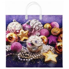 Пакет пласт ручк 37х34+6 (80) НГ Самоцветы (10/100) Интер